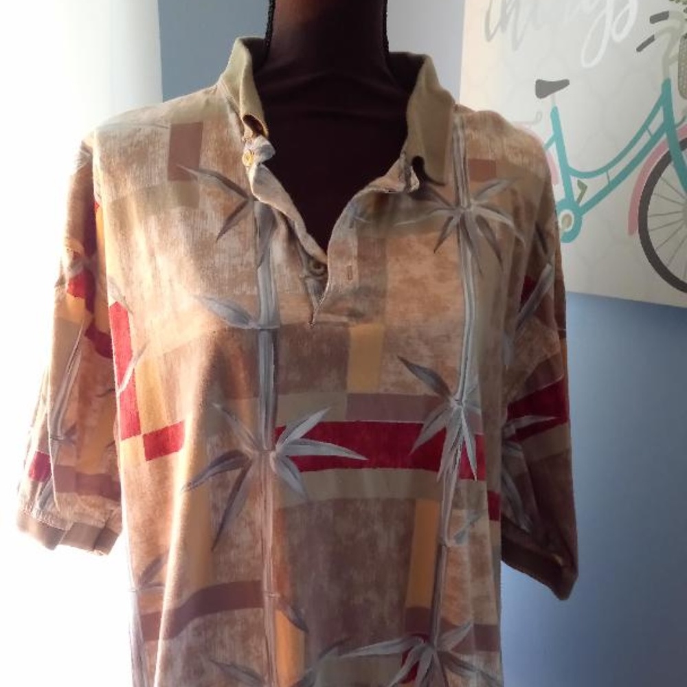 KAYLUA BAY MEN'S XL HAWAIIAN POLO SHORT SLEEVE S